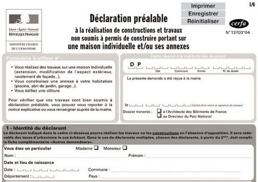 Notice de déclaration préalable