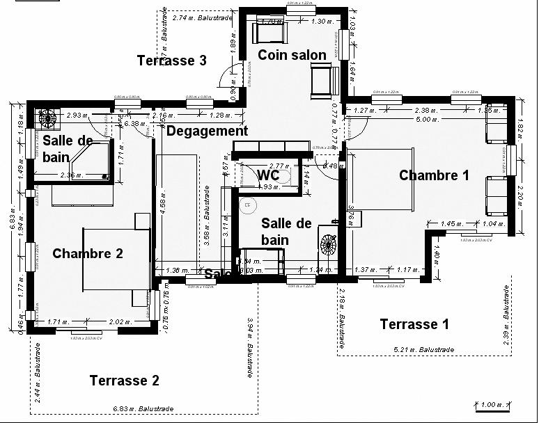 Plan des niveaux pour permis de construire